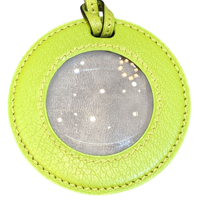 HERMES Anise Green Sheepskin Loupe Necklace - Unisex Elegance
