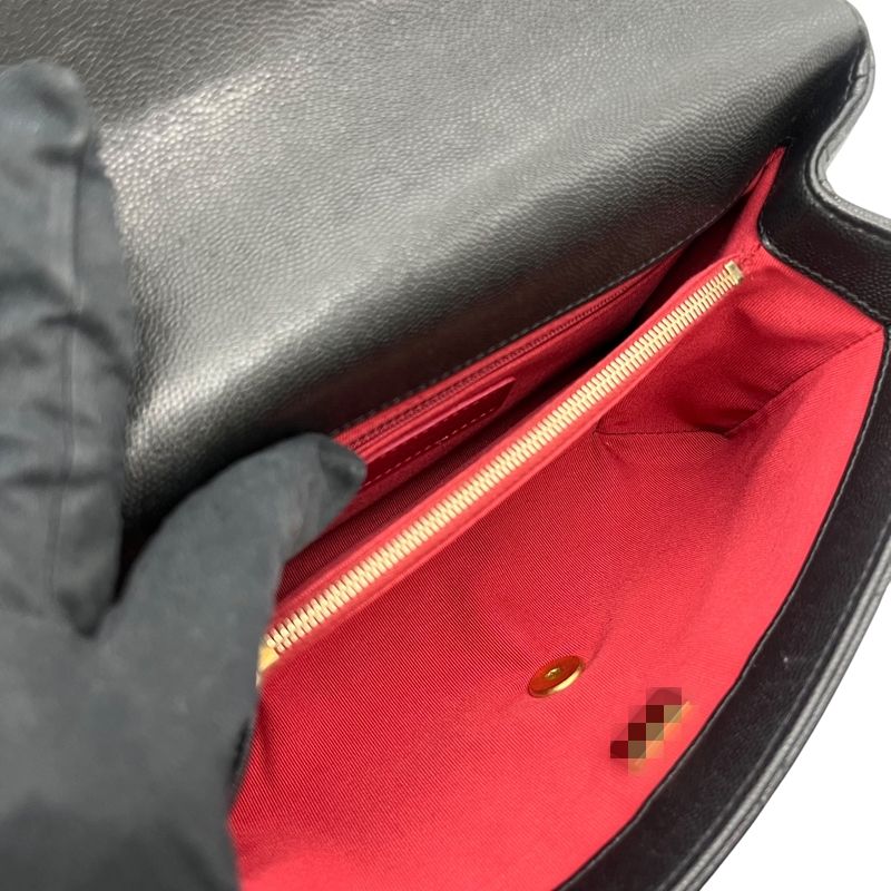 CHANEL Matelassé Chain Flap Bag - Black Caviar with Gold Hardware