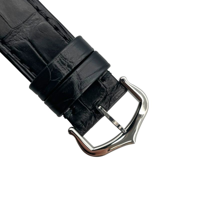 Cartier Santos-Dumont LM WSSA0046 Black SS/Leather Manual Watch