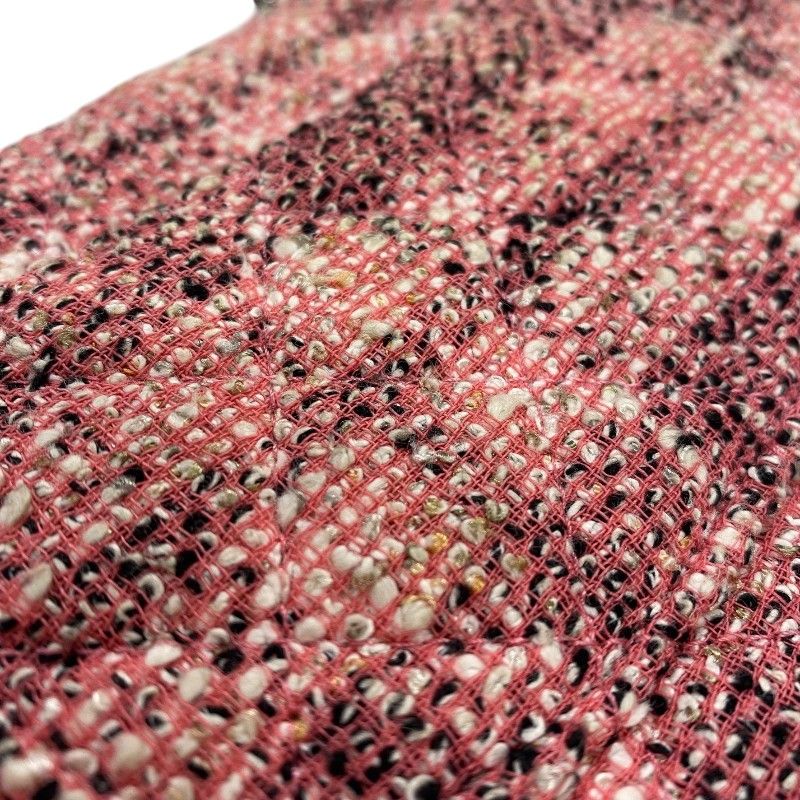 CHANEL 2.55 Chain Wallet in Pink Tweed with Silver Hardware