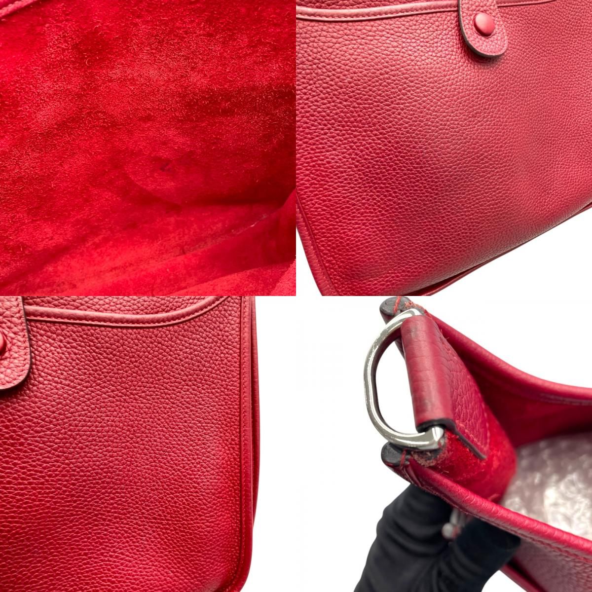 HERMES Evelyne 3GM X刻 in Rouge Grenat with Silver Hardware