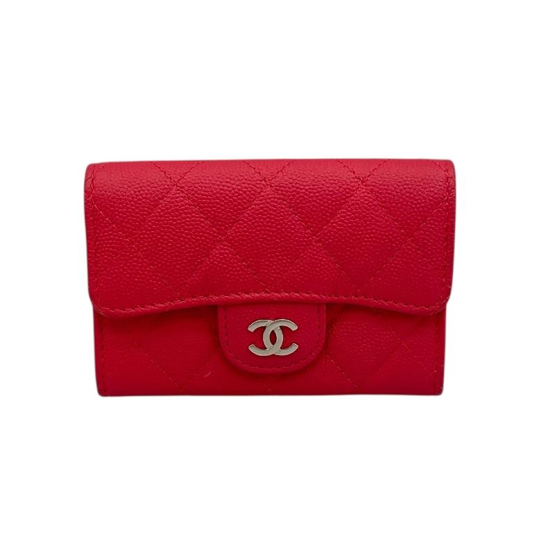 CHANEL Classic Flap Card Case in Red Caviar Leather - AP0214