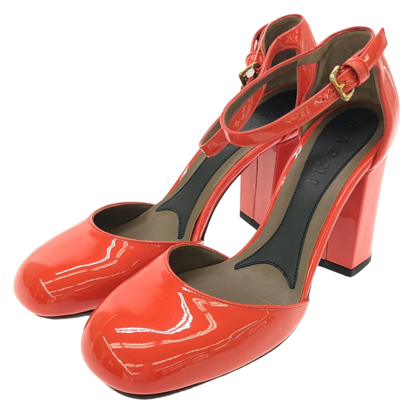 MARNI Orange Patent Leather Pumps - Timeless Elegance