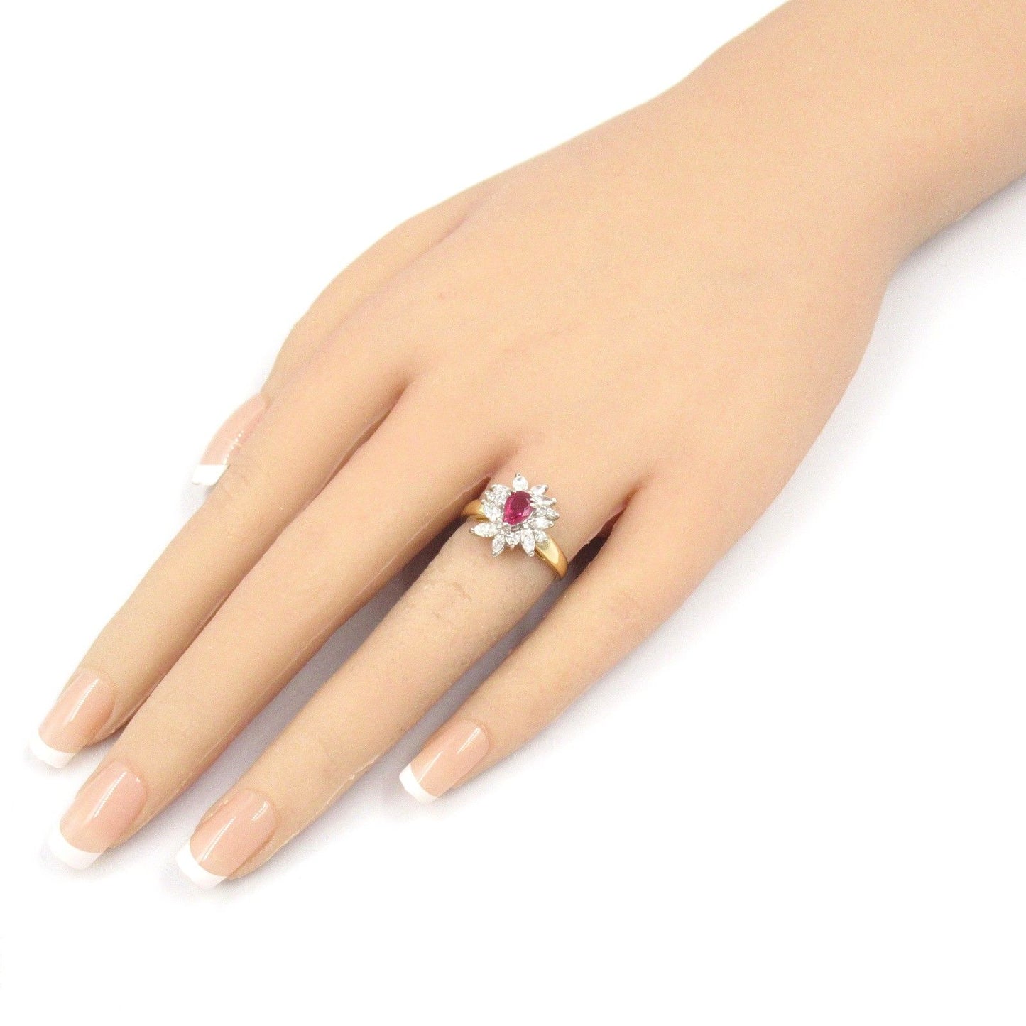 Exquisite Pink Sapphire & Diamond Ring in K18 Gold & Platinum