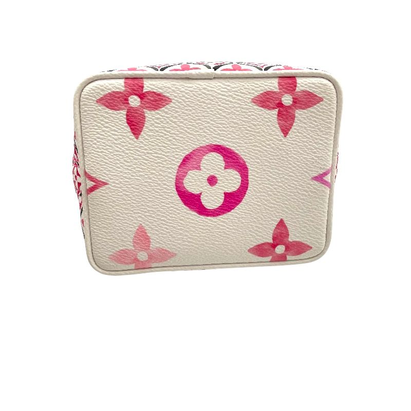 Louis Vuitton Nano Noé White & Pink Monogram Flower Shoulder Bag