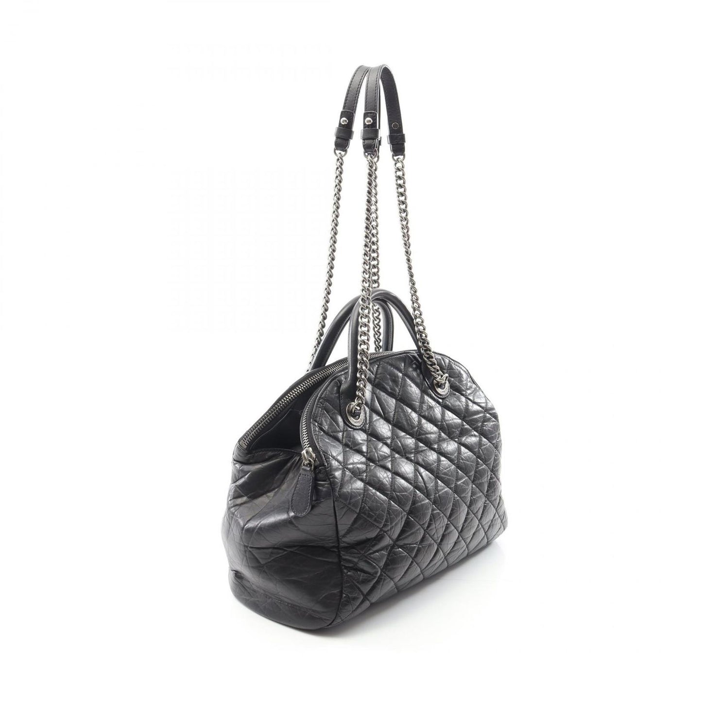 CHANEL Matelassé Black Leather Tote Bag - Timeless Elegance