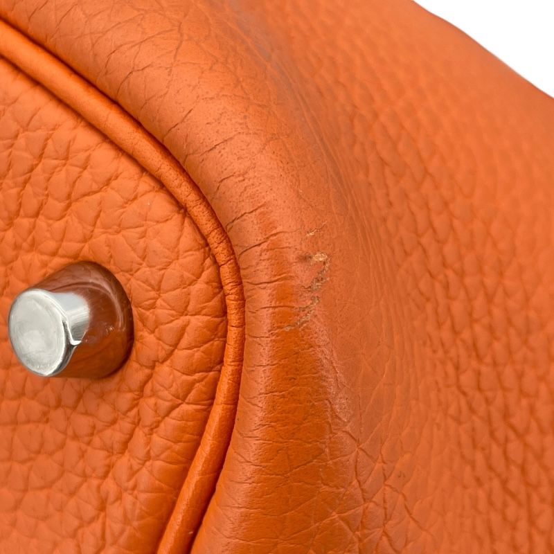 HERMES Picotin Lock PM Touch - Orange/Rouge Grenat with Silver Hardware