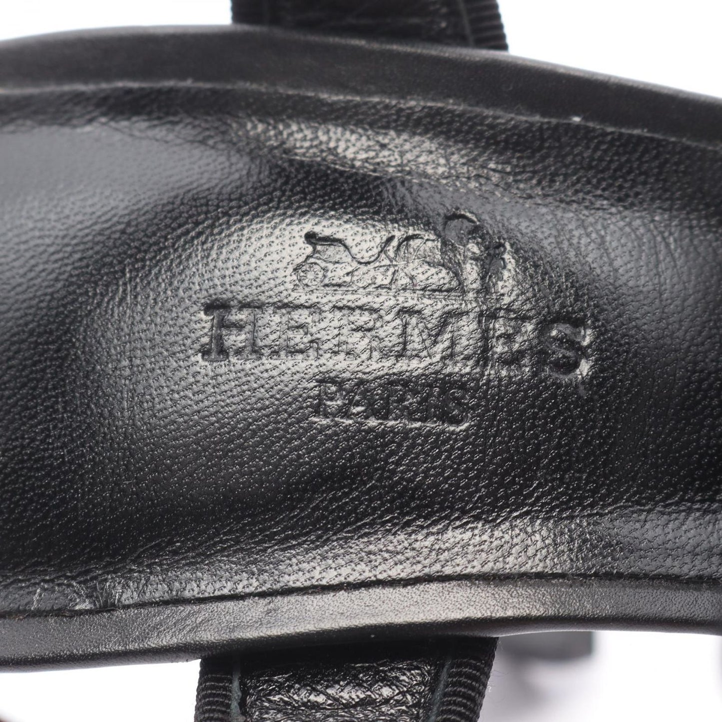 HERMES Collier de Chien Leather Sandals - Size 38 - Black