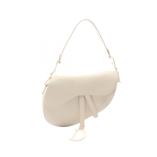 Dior Saddle Handbag in Off-White Leather - Timeless Elegance
