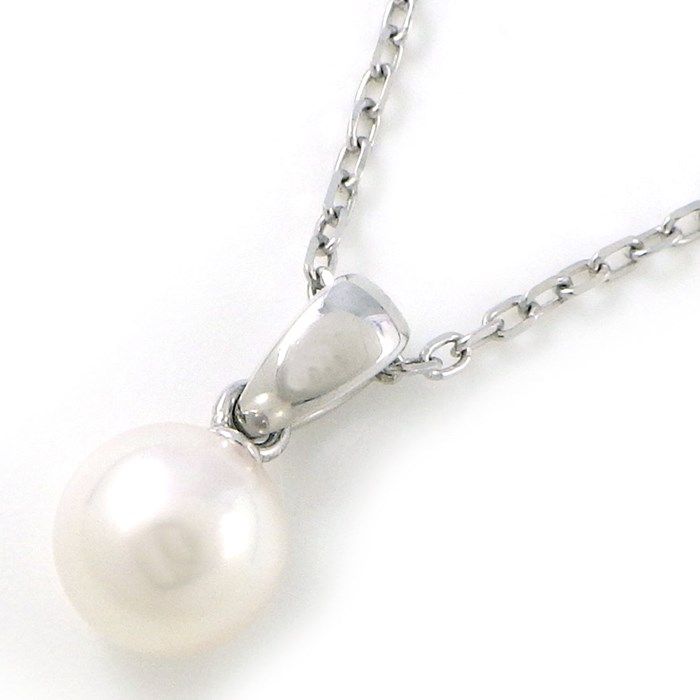 MIKIMOTO 6.5mm Pearl Necklace in K18 White Gold - Exquisite Elegance