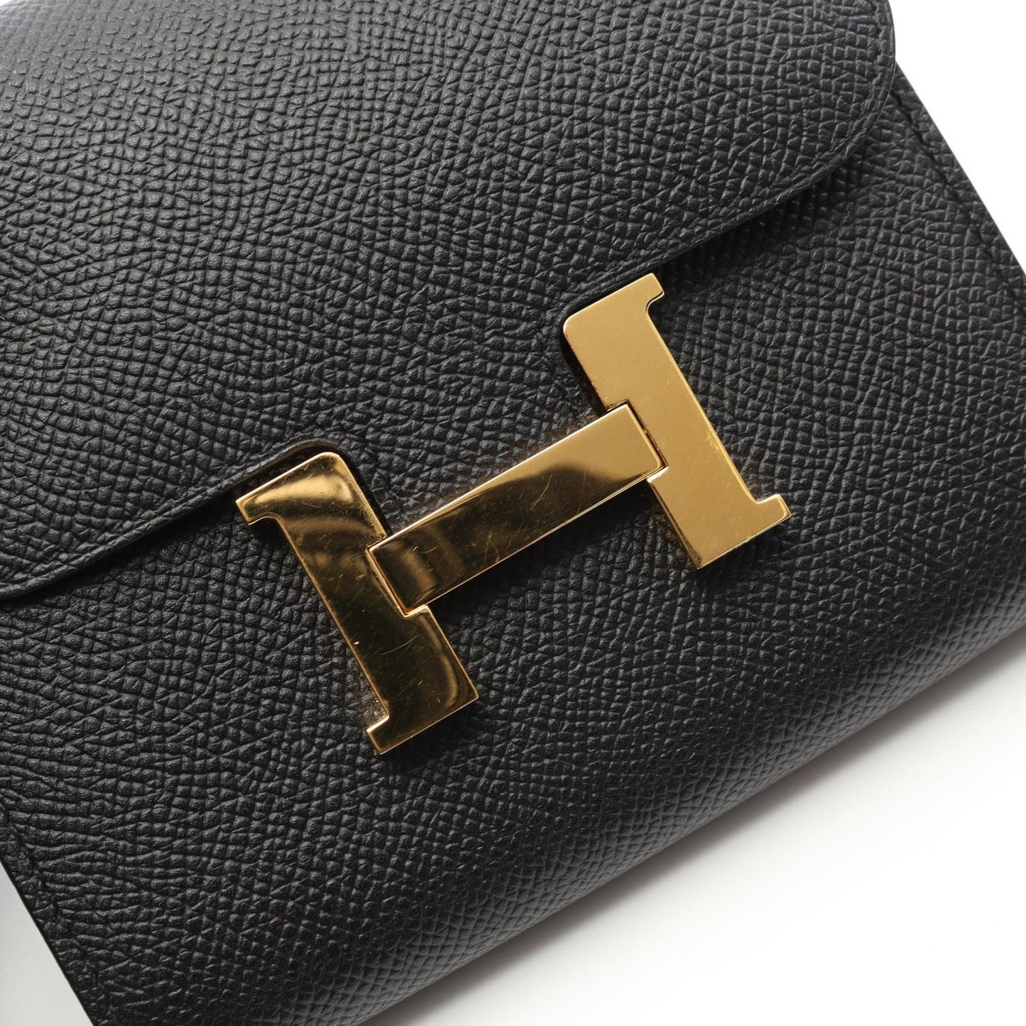 HERMES Constance Compact Wallet in Black - Timeless Elegance