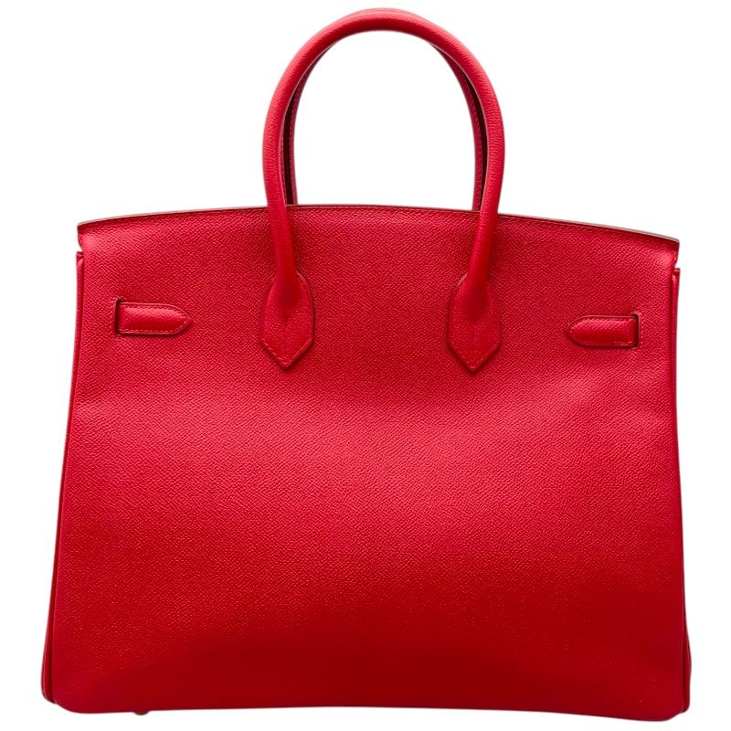 HERMES Birkin 35 Rouge Vif with Silver Hardware - Iconic Luxury Handbag