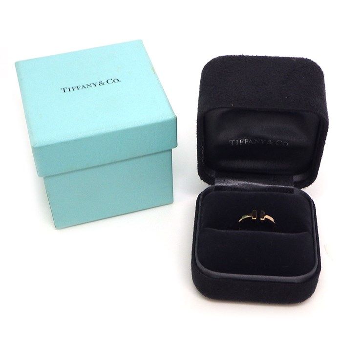 Tiffany & Co. T Wire Ring in K18 Pink Gold - Size 9.5