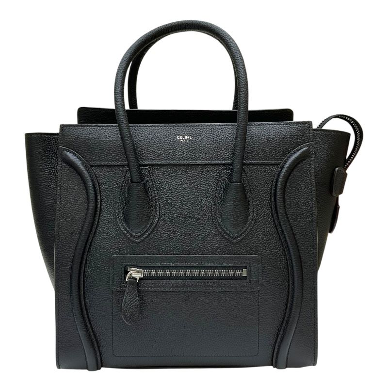 CELINE Luggage Micro Shopper Black Calf Leather Handbag