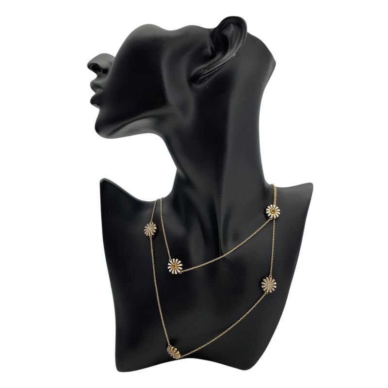 Damiani Margherita 6 Motif Long Necklace in 18K Yellow Gold
