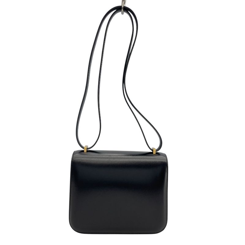 HERMES Constance 3 Mini Black Box Calf Shoulder Bag with Gold Hardware