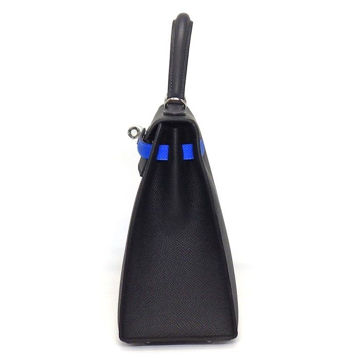 HERMES Kelly 25 Tricolor Handbag - Black, Blue, Gray - 2025