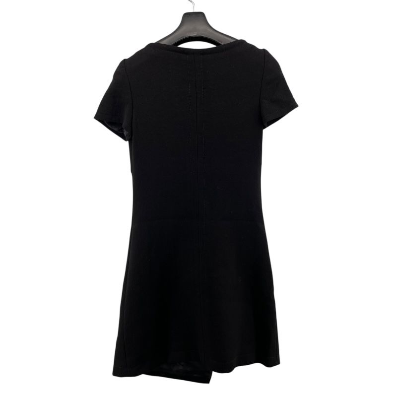 PRADA Metal Button Short Sleeve Dress in Black Wool - Size 36