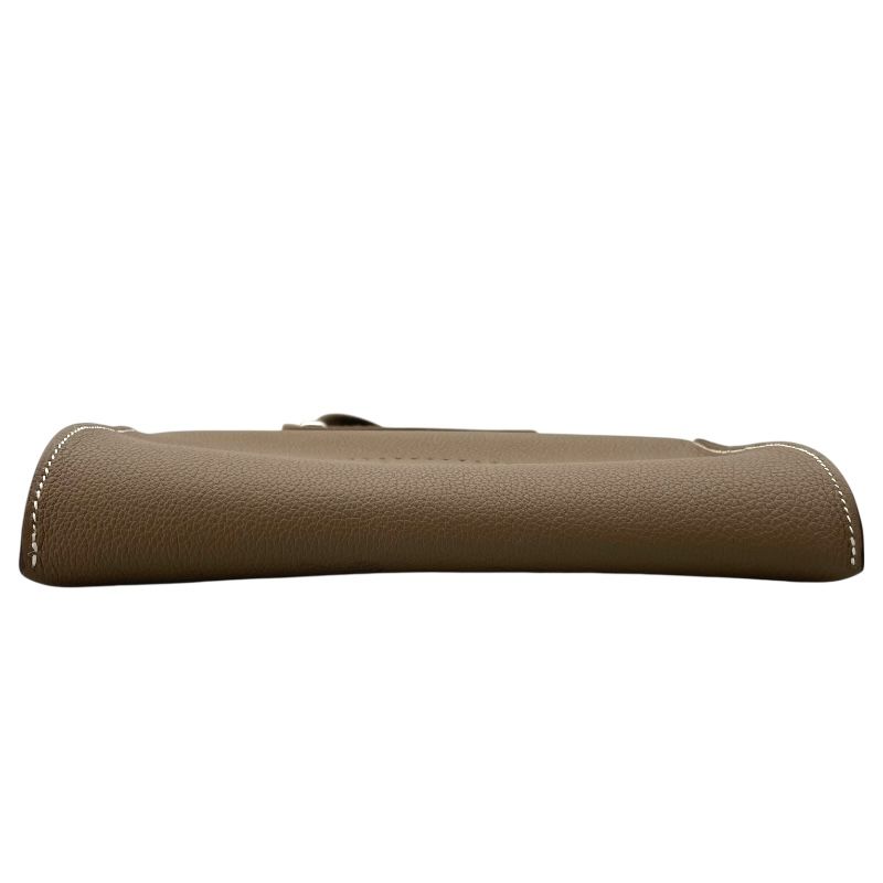 HERMES Vidpoche U Stamp Etoupe Togo Leather Shoulder Bag