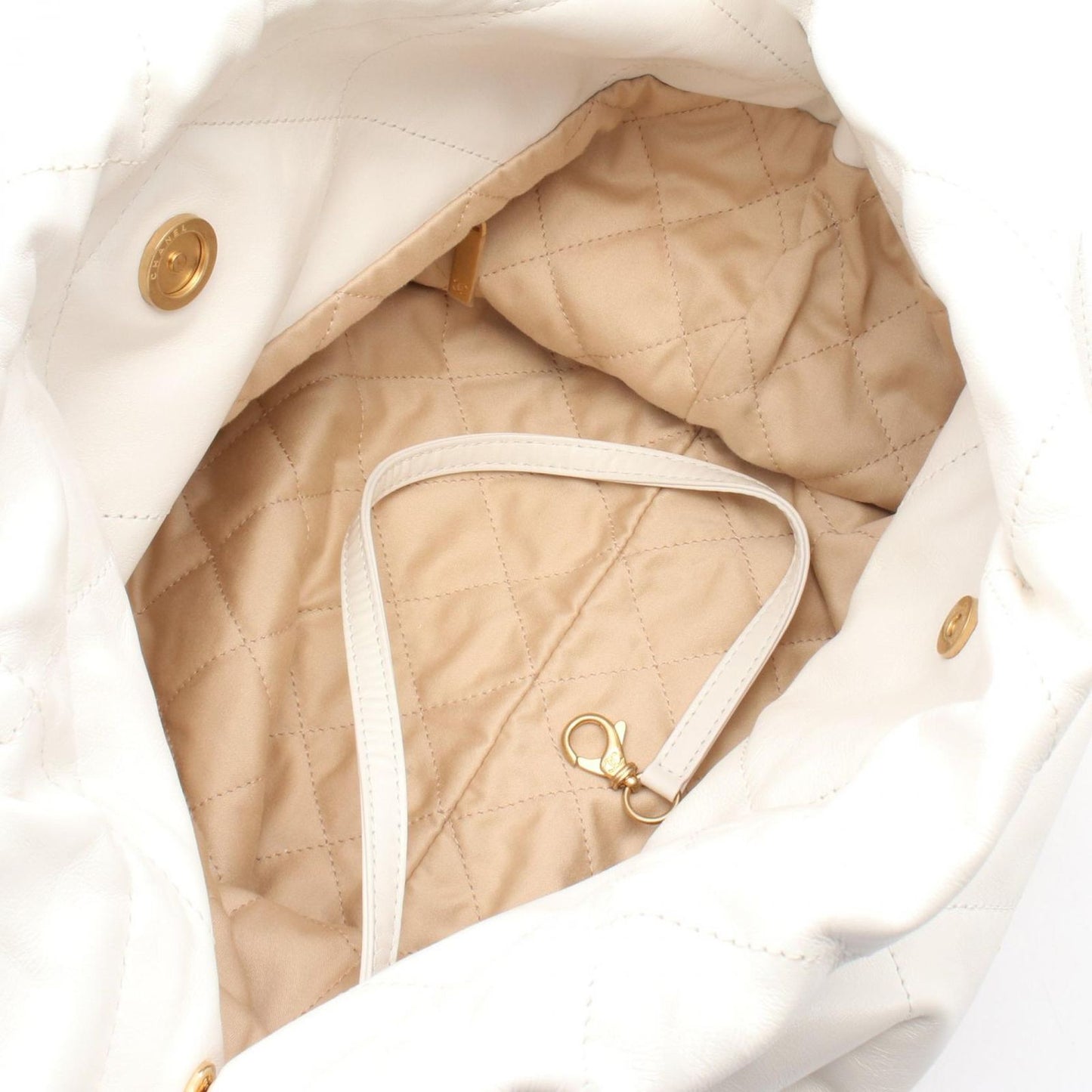 CHANEL Matelassé Small Shoulder Bag - White Leather AS3260