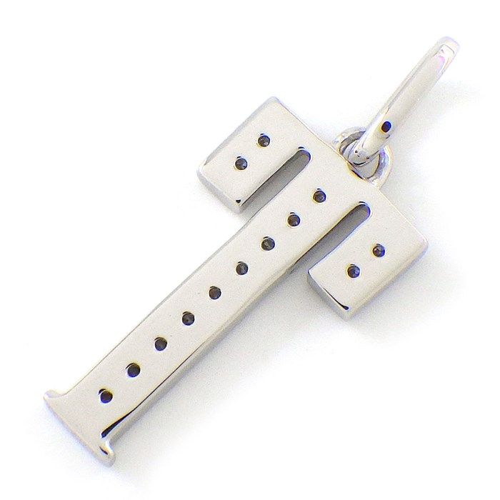 Exquisite Diamond Initial T Pendant in Platinum - 0.11ct