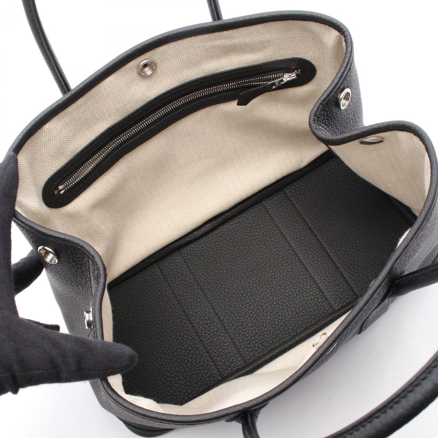 HERMES Garden Party TPM Tote Bag - Black - Unused Luxury