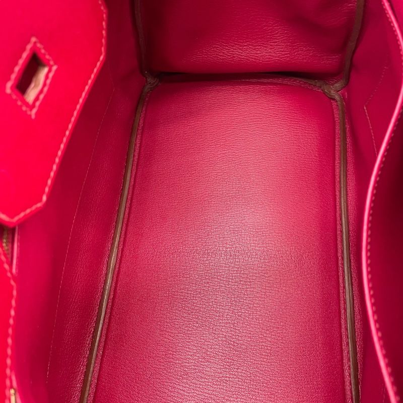 HERMES Birkin 35 Ghillies Ruby with Gold Hardware - Exquisite Craftsmanship