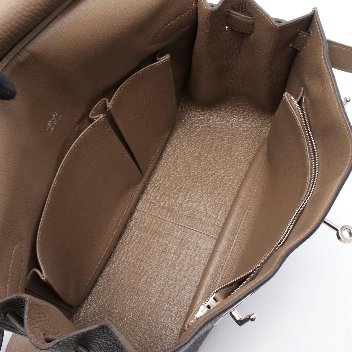 HERMES Gypsière 34 Verso Shoulder Bag in Graphite/Etaupe