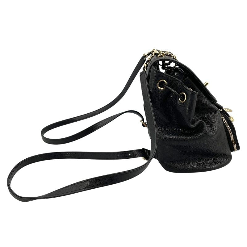 CHANEL Matelassé Backpack AS3530 in Black Caviar Leather