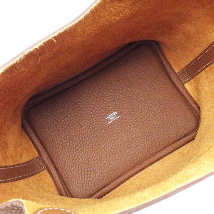 HERMES Picotin Lock PM Handbag - Gold Togo Leather, 2023