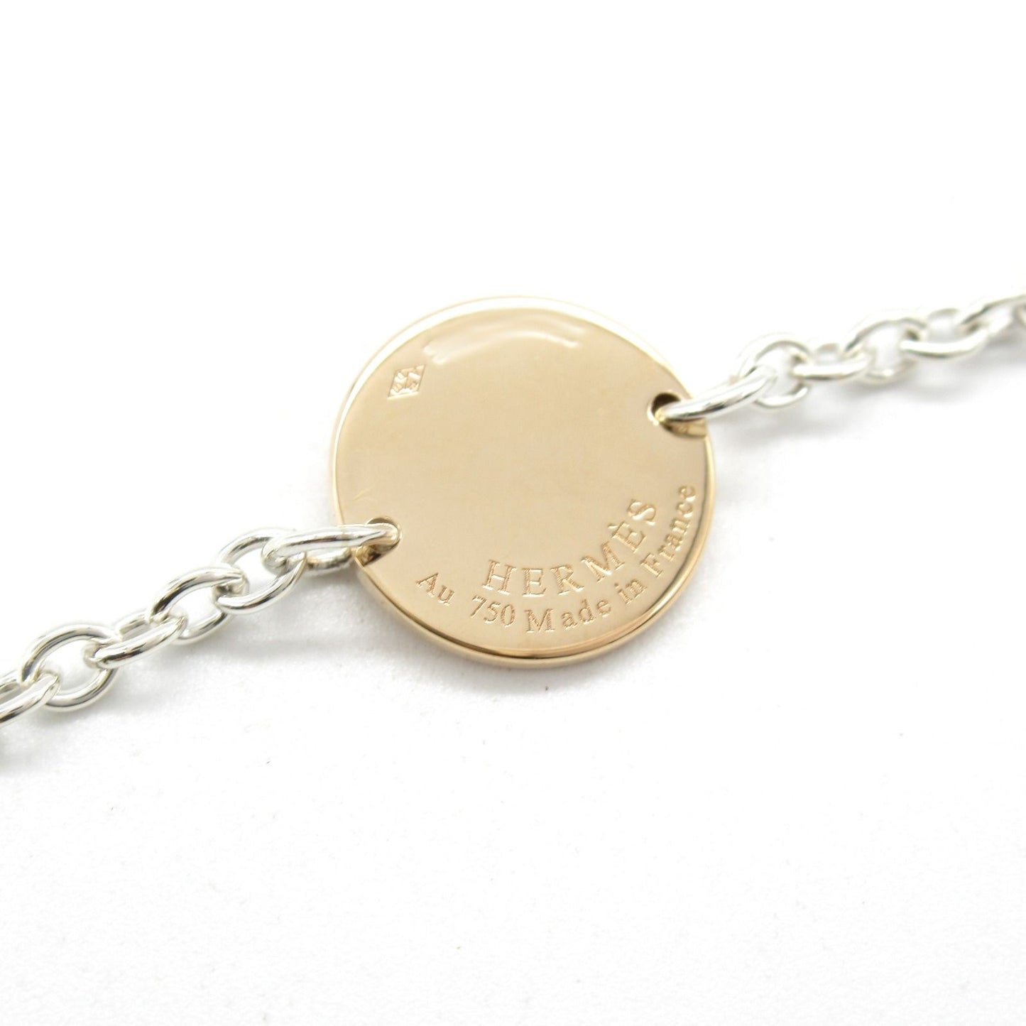 HERMES Confetti Necklace in Silver925 & K18PG - 121cm