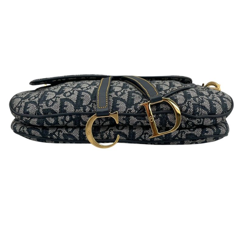 Christian Dior Trotter Saddle Bag in Navy Oblique Jacquard