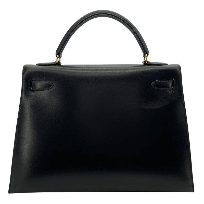 HERMES Kelly 32 Black Box Calf with Gold Hardware - Timeless Elegance