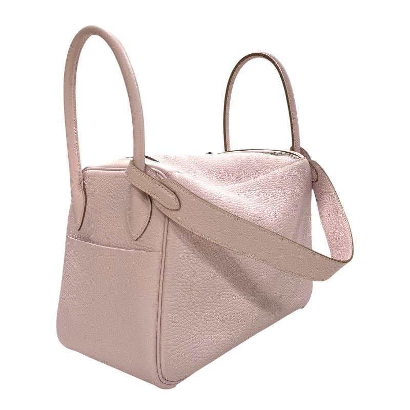 HERMES Lindy 26 Verso Handbag in Mauve Pale & Nat with Silver Hardware
