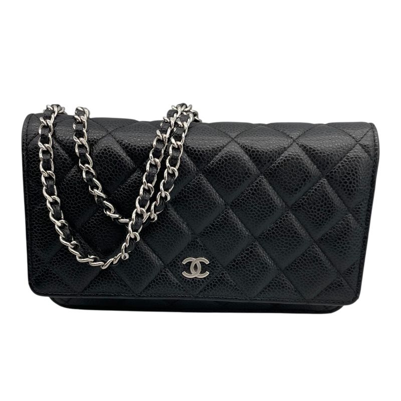 CHANEL Matelassé Chain Shoulder Bag AP0250 - Black Caviar Skin