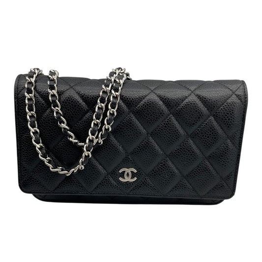 CHANEL Matelassé Chain Shoulder Bag AP0250 - Black Caviar Skin