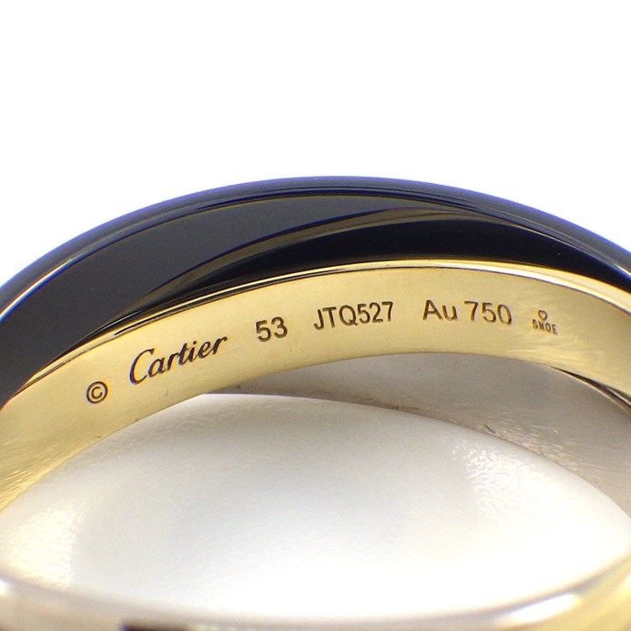 Cartier Trinity Ring in Black Ceramic & K18 Gold - Size 13