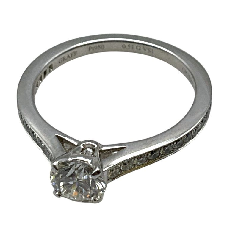 GRAFF Frame Round Diamond Engagement Ring in Platinum Pt950