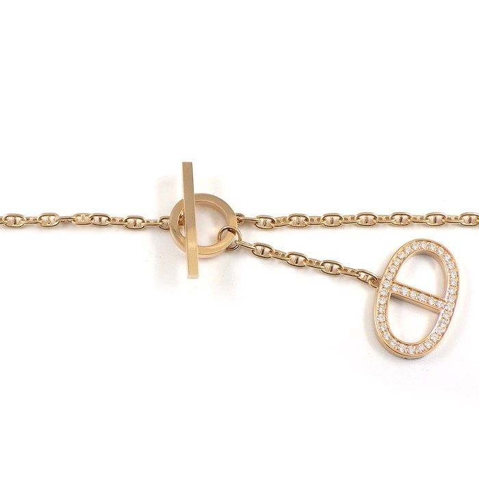 HERMES Chaine d'Ancre Contour GM Necklace with Diamonds