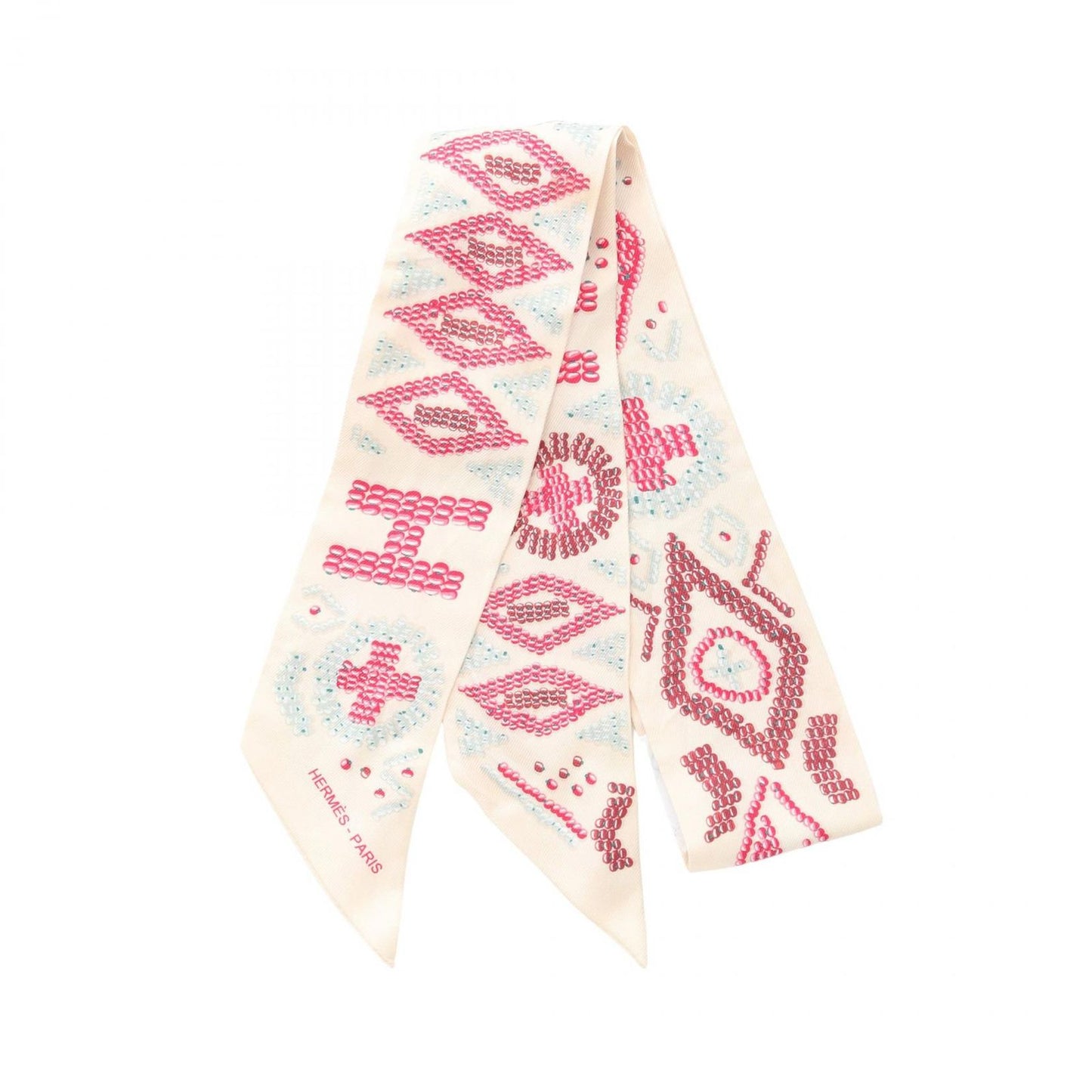 HERMES Kelly en Perles Twilly Scarf - Exquisite Silk Accessory