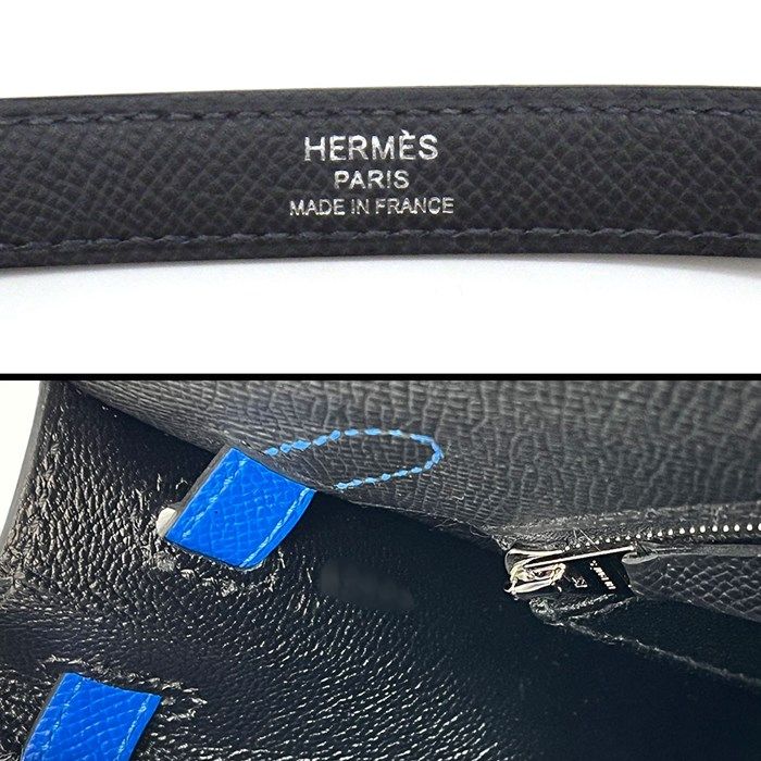 HERMES Kelly 25 Tricolor Handbag - Black, Blue, Gray - 2025
