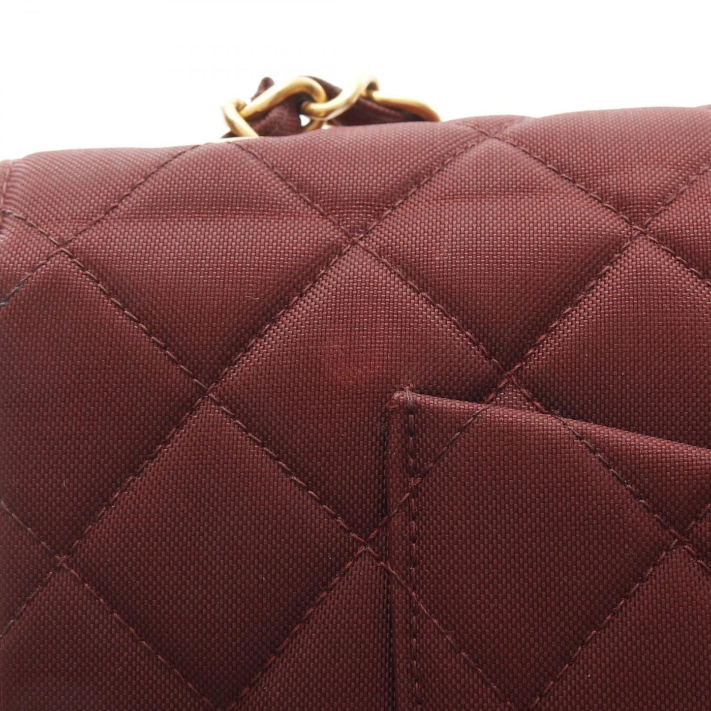 CHANEL Matelassé Single Flap Shoulder Bag in Bordeaux Nylon