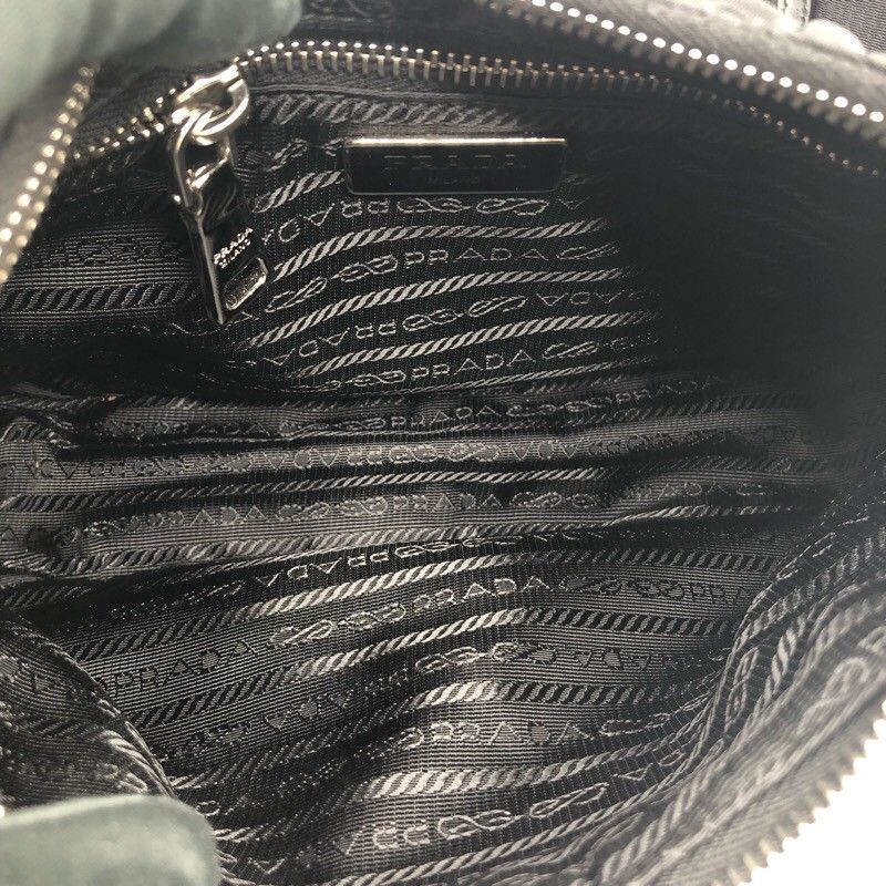 PRADA Padded Re-Nylon Shoulder Bag - Black & Silver Hardware