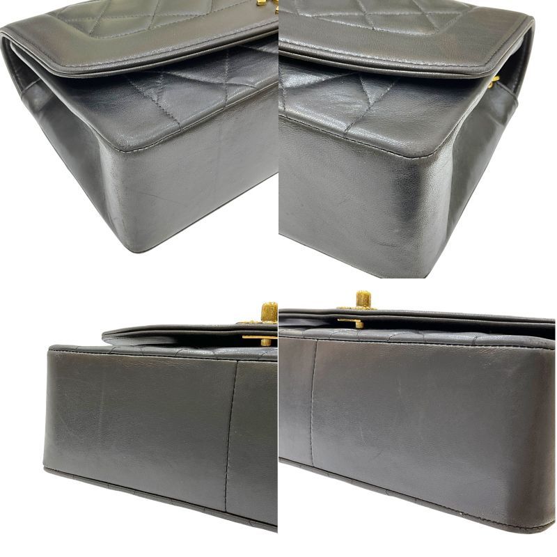 CHANEL Diana 25 Chain Shoulder Bag in Black Lambskin