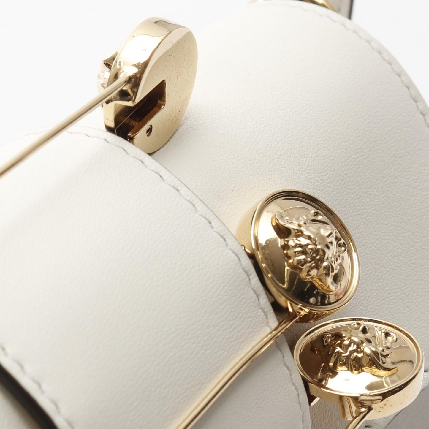 FENDI × VERSACE FENDACE Baguette Handbag - White/Gold Leather