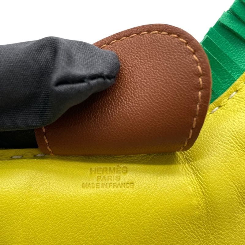 HERMES Rodeo GM Charm in Lime, Mint, and Fawn - Exquisite Craftsmanship