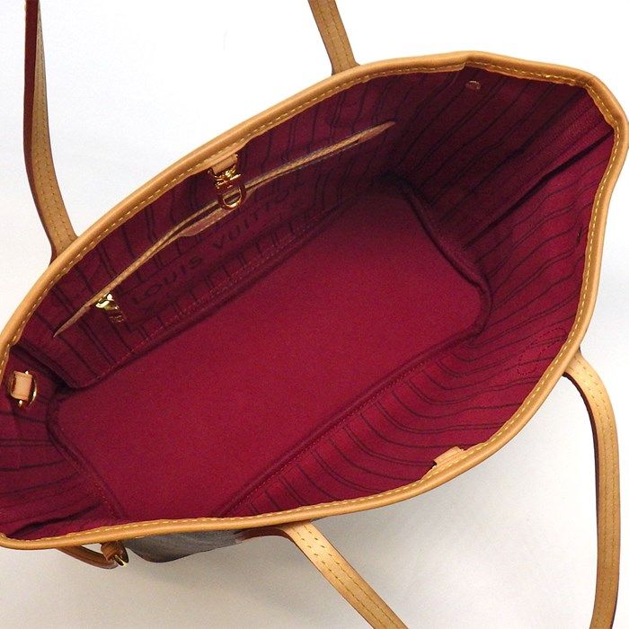 Louis Vuitton Neverfull PM Tote Bag - 2014 Edition in Brown & Fuchsia