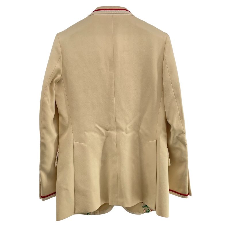 GUCCI Cream Rayon Tailored Blazer Jacket with Unique Lining