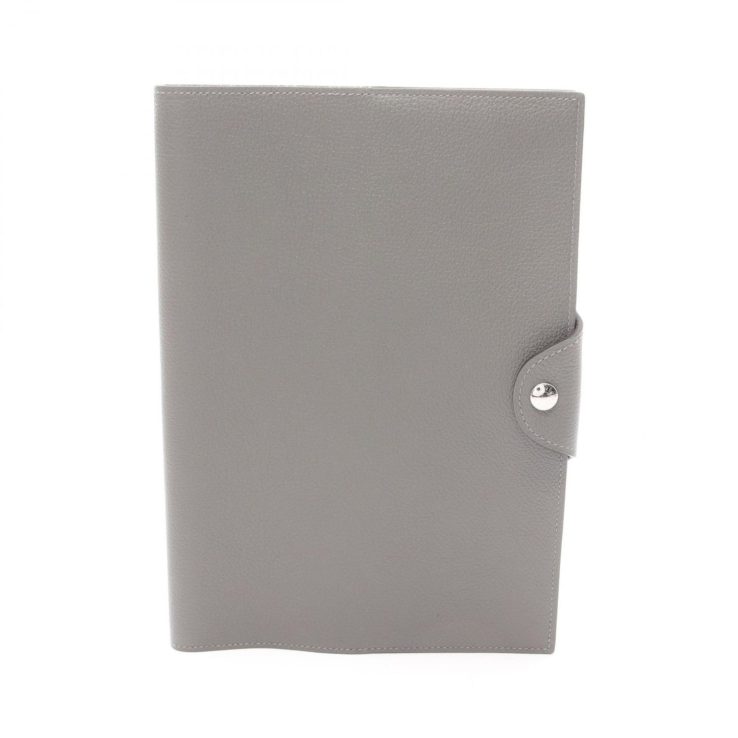 HERMES Ulysse MM Leather Notebook Cover in Gray - Timeless Elegance