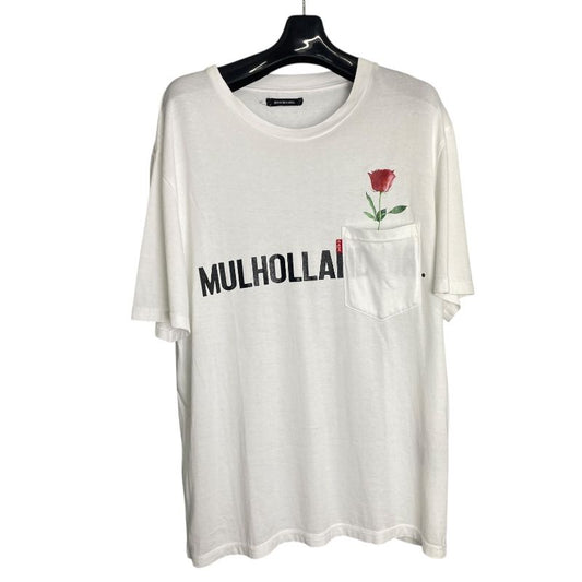 CHRISTIAN DADA White Rose Print Cotton T-Shirt for Men